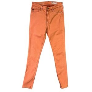 AG Goldschmied Jeans 25R Salmon Pink Mid Rise Abbey‎ Skinny Ankle Sateen Stretch